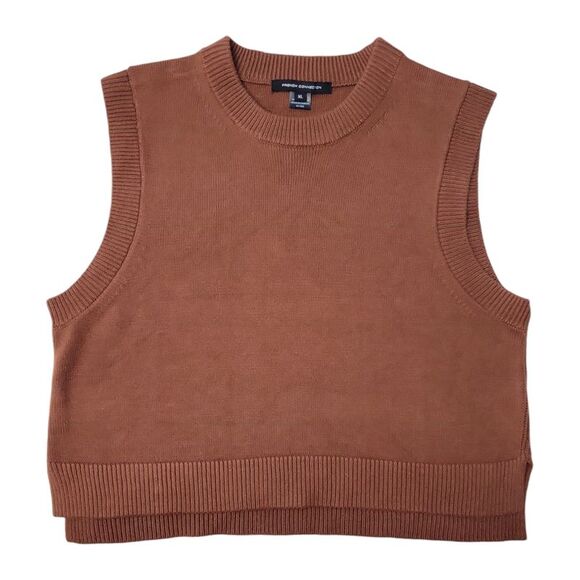 French Connection Ladies Soft Sleeveless Easy Pullover Sweater - Brown - Picture 1 of 2